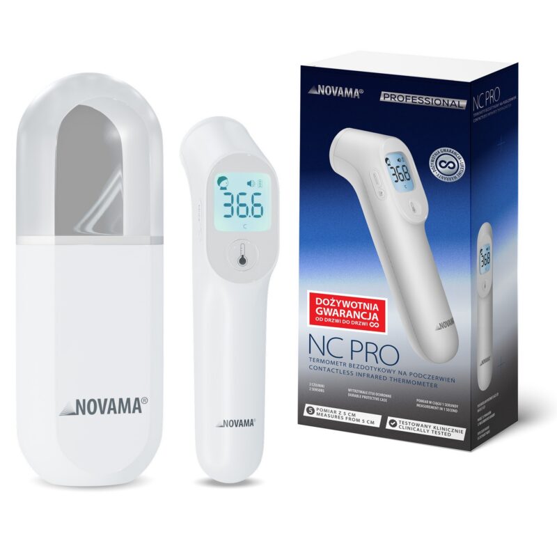 NOVAMA NC PRO Termometr bezdotykowy z czujnikiem odległości w kapsule ochronnej